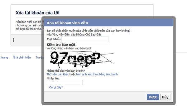 Cách xóa bỏ tài khoản Facebook vĩnh viễn