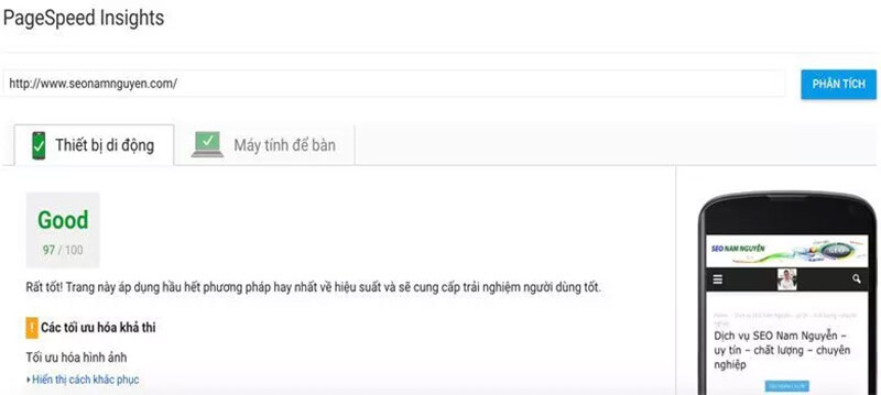 Tiêu chí mới của Google về Pagespeed Insights