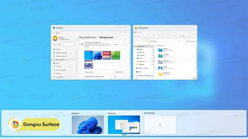 Hướng dẫn tạo màn hình desktop ảo bằng Task View trên Surface Windows 11